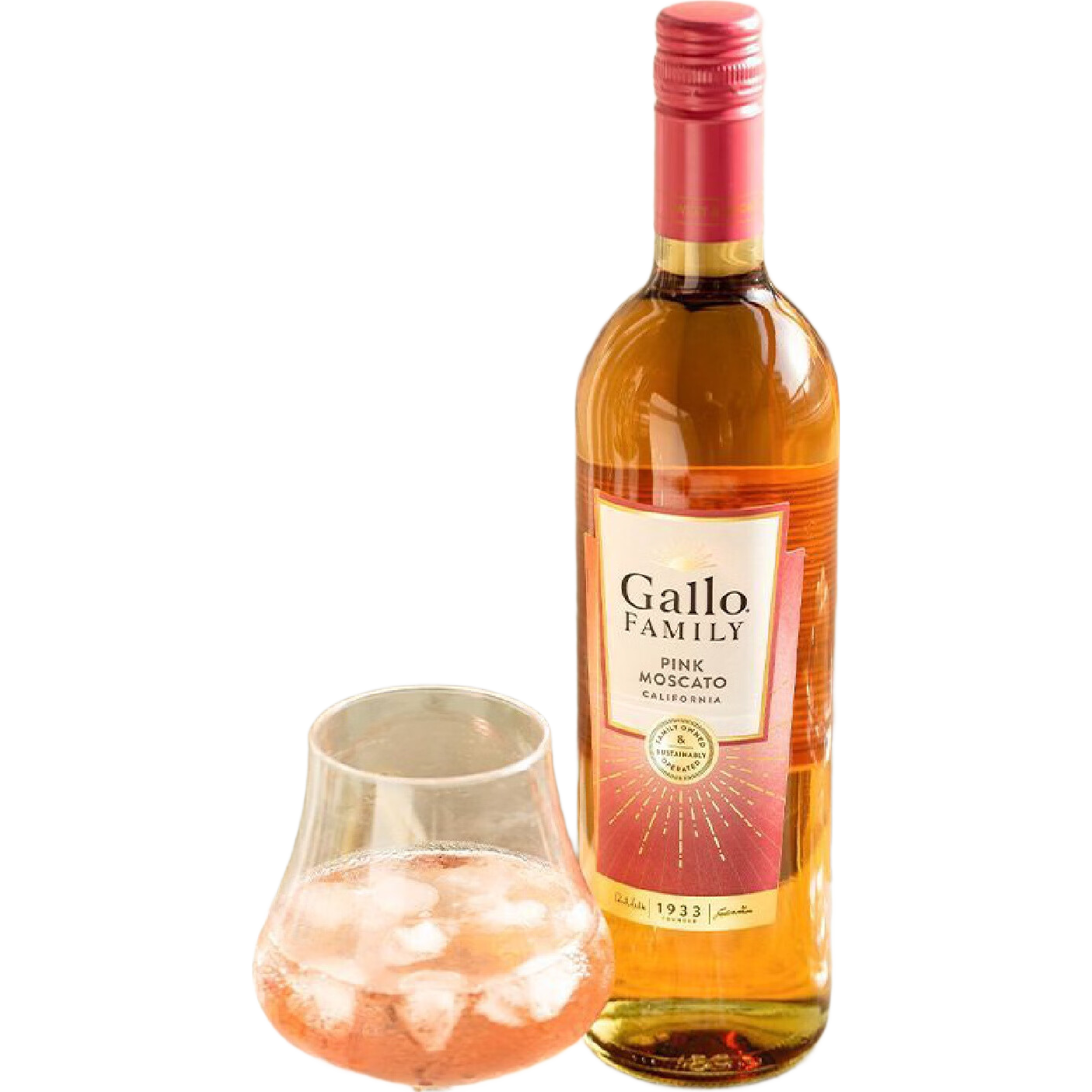 菲特瓦美國(guó)原瓶進(jìn)口嘉露家族9度莫斯卡托桃紅葡萄酒750 嘉露桃紅葡萄酒單支