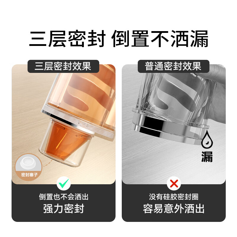 安扣杂粮密封罐食品级密封收纳盒厨房干果零食储存罐大米储粮桶 【双重密封/带量杯】 透明 0.6L 1个 600ml