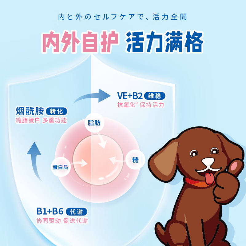 DHC Kitty&Doggy狗狗维生素B复合片微量元素犬用宠物营养补充剂异食挑食厌食美毛 【12种维生素】约30天丨入会享95折