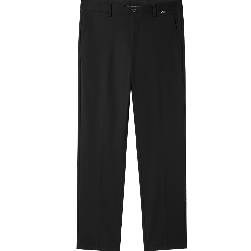 海澜之家（HLA）西裤男轻商务时尚系列通勤弹力休闲裤子男 黑色05 5XL 195/104A 推荐203~212斤