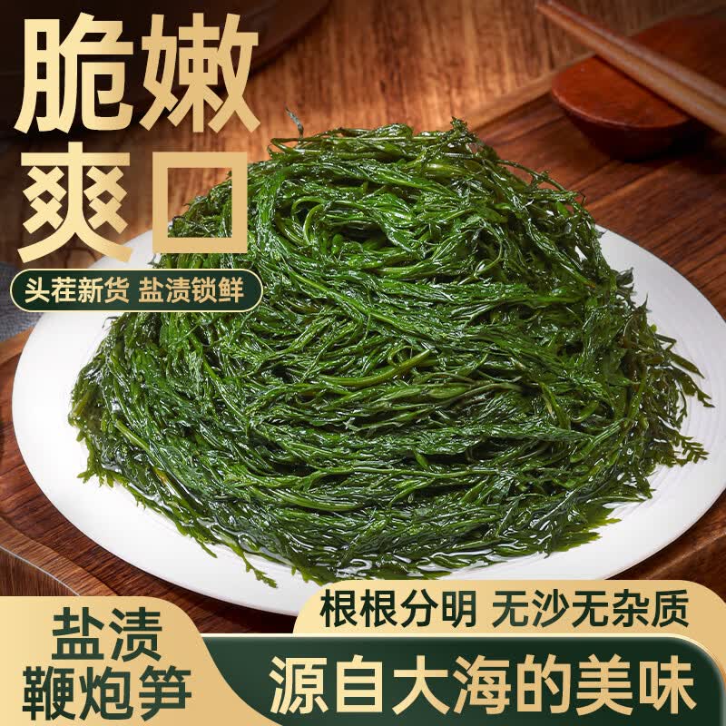 湾琴河 0脂盐渍鞭炮笋250g长寿菜马尾藻凉拌菜麻辣烫火锅食材海草下饭菜