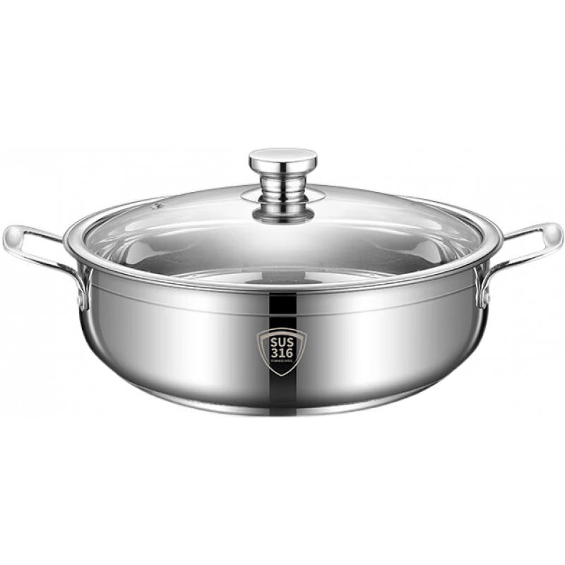 雙立人(ZWILLING)德國進(jìn)口同款品質(zhì)316不銹鋼火鍋家用食品級加厚湯鍋燃?xì)庠铍姶艩t 【抗菌316鋼】三層復(fù)底火鍋(適合1-2人 26cm