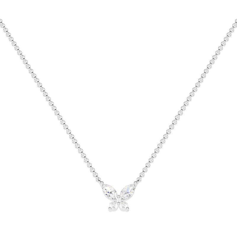 APM Monaco蝴蝶项链女银锁骨链时尚饰品送女友毛衣链圣诞礼物