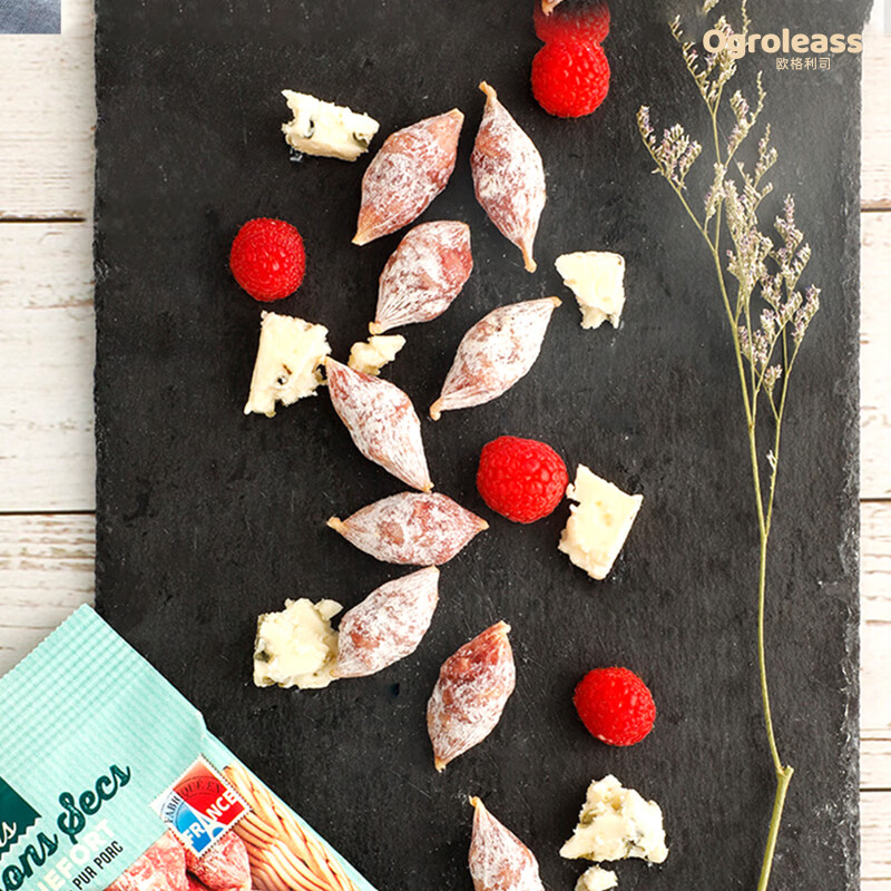 百思达（Bastides）法国原装进口风干萨拉米香肠 原味腊肠烤肠法式香肠即食肉枣香肠 蓝纹萨拉米250g/整根