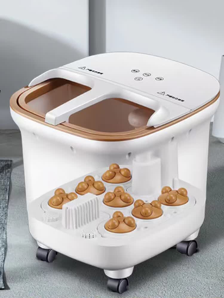 A&G泡脚桶全自动电动按摩足浴盆加热家用洗脚过小腿神器智能恒温熏蒸 全自动按摩触摸屏升级款（北卡蓝）