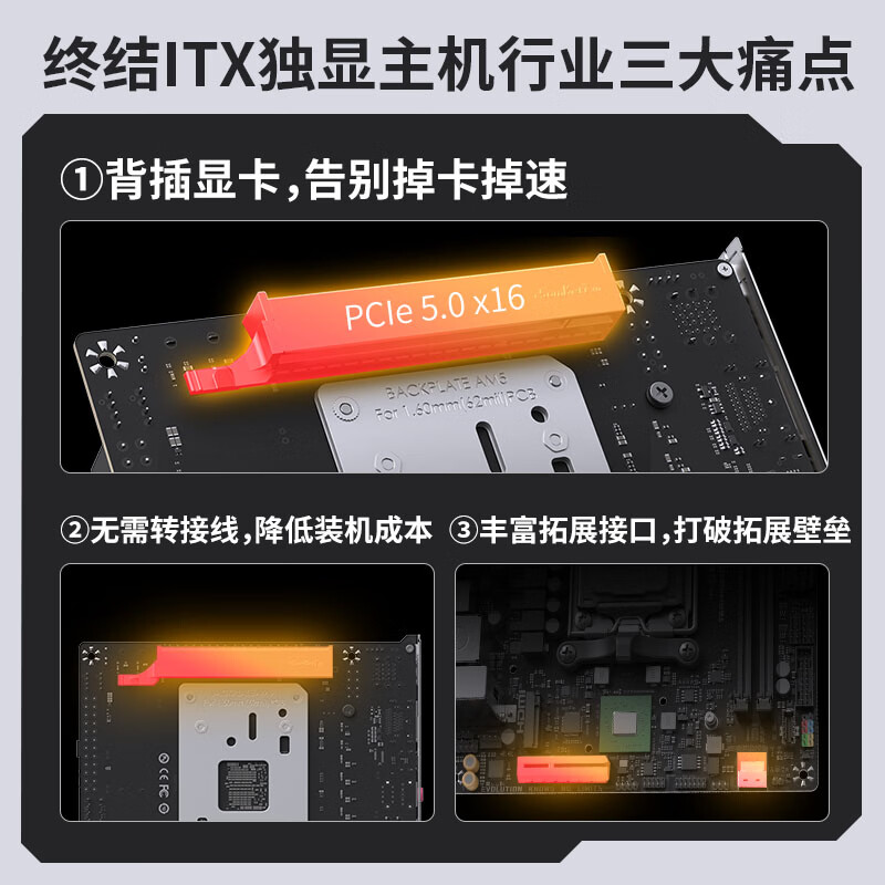 铭瑄 终结者 B850BKB WIFI背靠背ITX 图 3