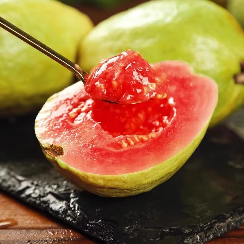 绿熊庄园广东树熟软糯红心白心奶油芭乐番石榴当季新鲜低糖水果｜京东快递 双拼红白心芭乐净重3斤