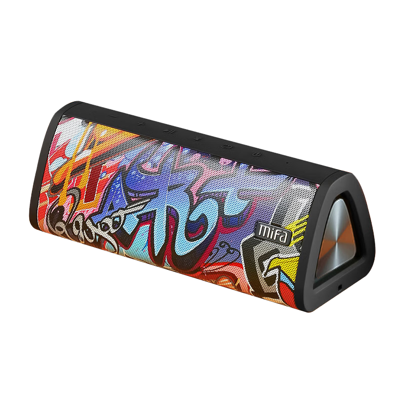 MIFA A10+無線戶外藍牙音箱車載桌面桌搭超重低音炮大音量隨身跑步騎行背包便攜式插卡小型音響大功率 【全新升級】涂鴉黑 | 超重低音