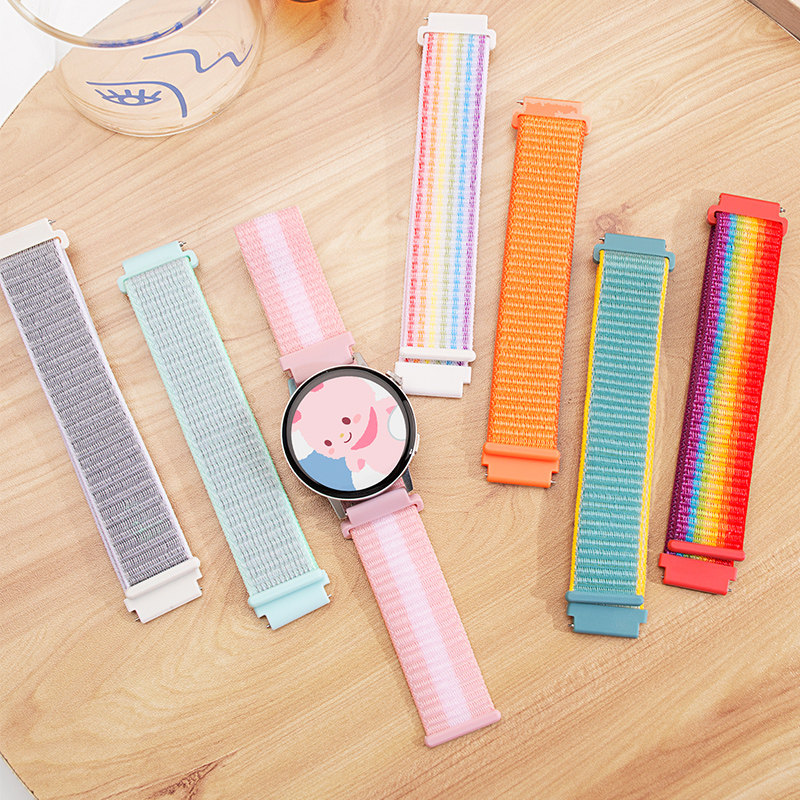 沸笛适用于华为gt6手表表带gt5/gt4尼龙编织回环腕带watch5/4/3Pro男女款透气舒适22/20/18mm接口通用 碧海色【尼龙表带】 适用:华为Watch5(42mm)