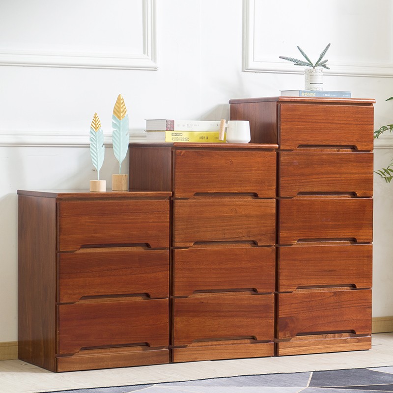 仟艺绘全实木斗柜客厅收纳柜卧室床头柜抽屉柜子多功能五斗柜多层储物柜 窄四斗白【长45*宽40*高82cm】