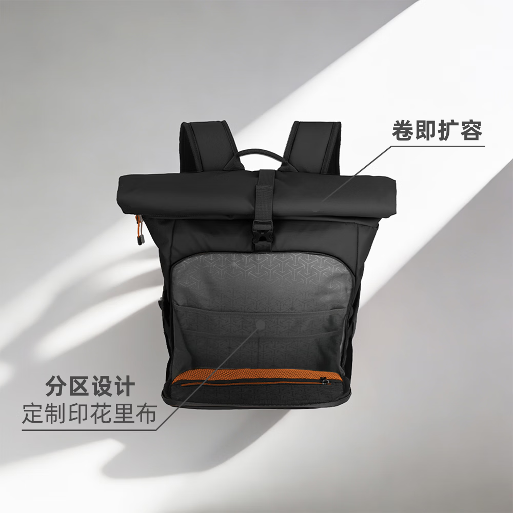 travelite男士折叠双肩包大容量电脑包旅行包便携出差通勤途风系列 乌木黑