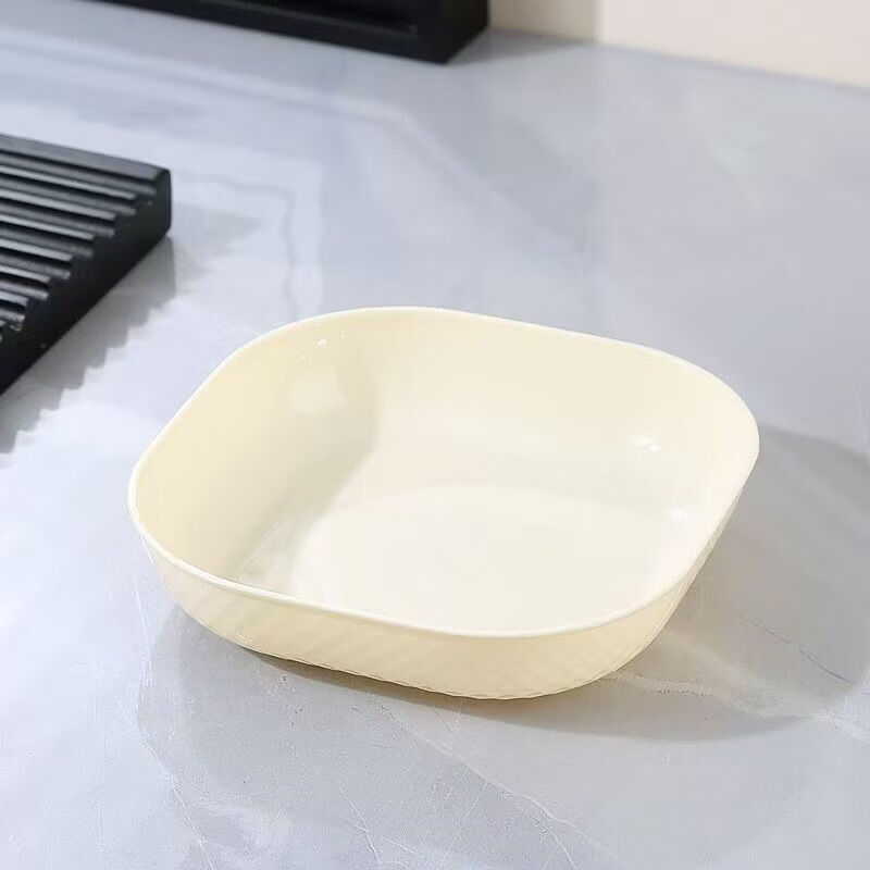 简漾新款家用客厅茶几水果盘吐骨碟商用小吃招待碟盘食物残渣吐骨碟盘 加厚款【无银边-可微波/进洗碗机】 （10个装）