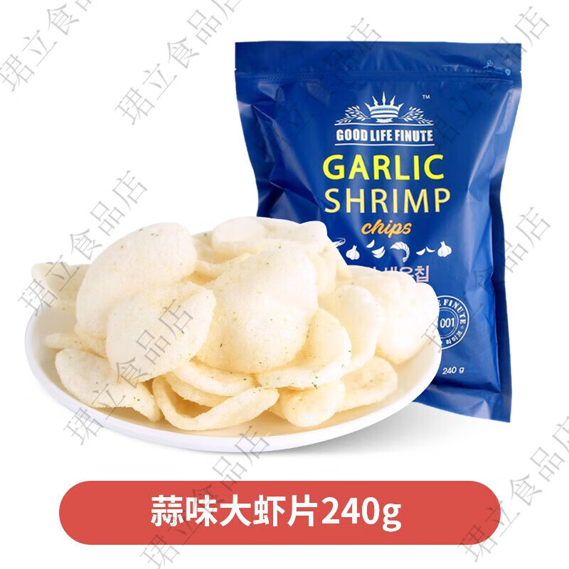 趣萊福韓國進(jìn)口garlicshrimp山蒜味蝦片姆巨型薯片超大網(wǎng)紅零食 蒜味蝦片240g