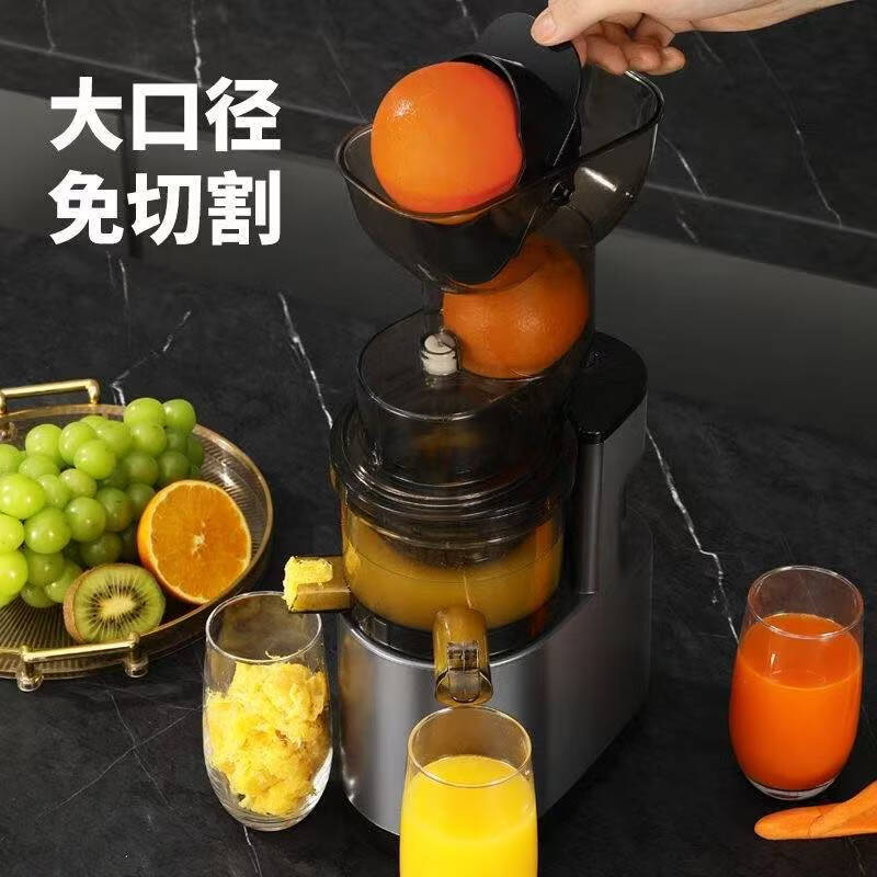 熊呗榨汁机汁渣分离全自动家用小型蔬菜果汁机商用大口径免切过滤原汁机 【太空篮】单网不锈钢 I渣汁分离I整果免切