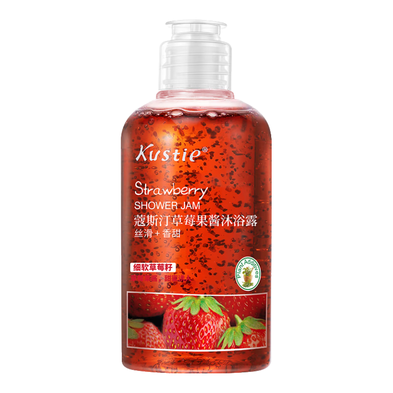 蔻斯汀（Kustie）郁金香花浆沐浴露磨砂膏去角质清洁二合一滋润香氛沫浴液春夏 【软甜草莓香】草莓沐浴露220g*2瓶