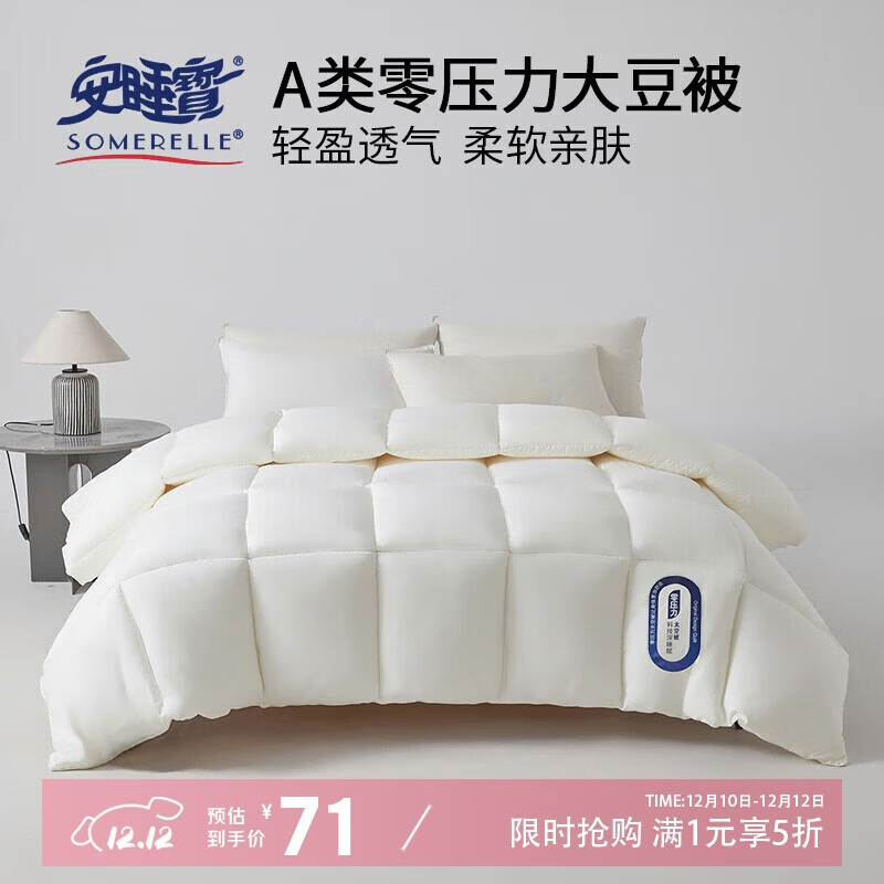 安睡宝（SOMERELLE）A类大豆纤维被子被芯 秋冬季棉被褥子 200x230cm6斤(2x2.3米)
