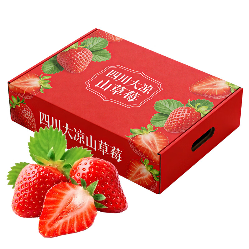 东鲜丰四川大凉山草莓新鲜草莓水果高山露天种植红颜草莓现摘现发 【250克/20-24枚】*4盒装