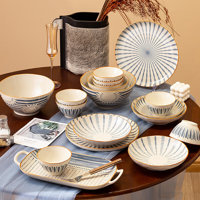 器树日式陶瓷碗碟套装家用2025新款釉下彩陶瓷餐具套装乔迁日式新居 【无礼盒简装】2人食 9件套 破损包赔