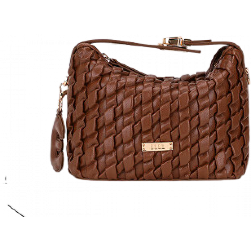 ELLE復(fù)古飯盒包包女式2025新款編織手提包感單肩包精致斜挎包 琥珀流光