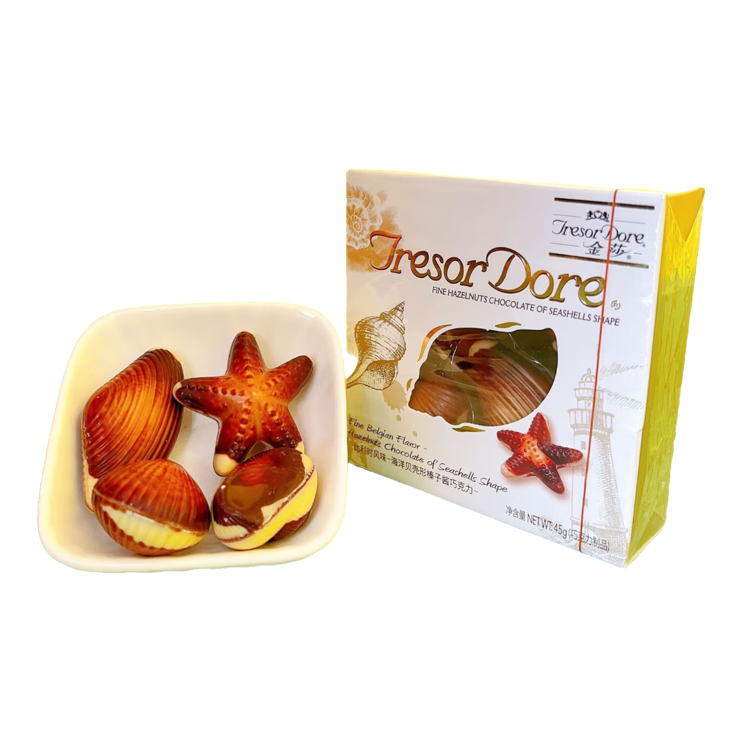 金莎比利时风味 海洋贝壳巧克力 45g 经典怀旧零食礼盒年货情人节礼盒