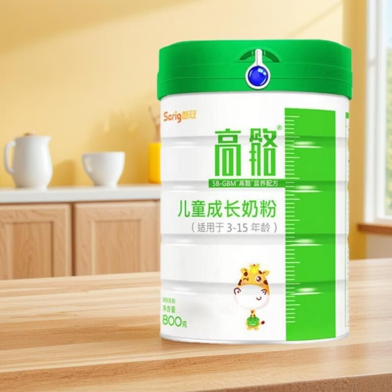 首冠高骼儿童奶成长奶粉水解蛋黄粉DHA青少年初中小学生高钙牛奶粉 800g*1罐【买3罐送1罐本品】