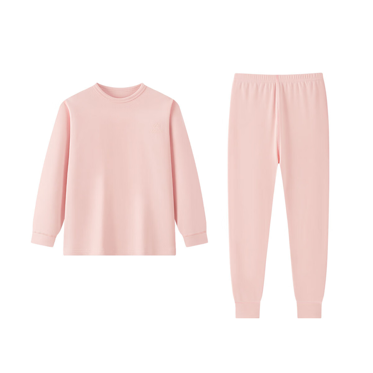 笛莎（DEESHA）【抗静电阳离子保暖黑科技】7A抑菌女童秋衣秋裤套装儿童保暖内衣 淡粉 160