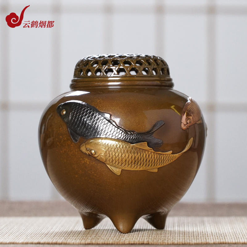 高岡銅器 香炉 藻かる香炉 徳色 130-01 仏壇、仏具