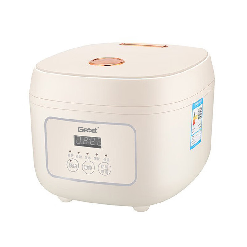 GEMET青春版不粘内丹电饭煲4-5人家用无涂层电饭锅不锈钢内胆煮饭5升容量 米白色 3L