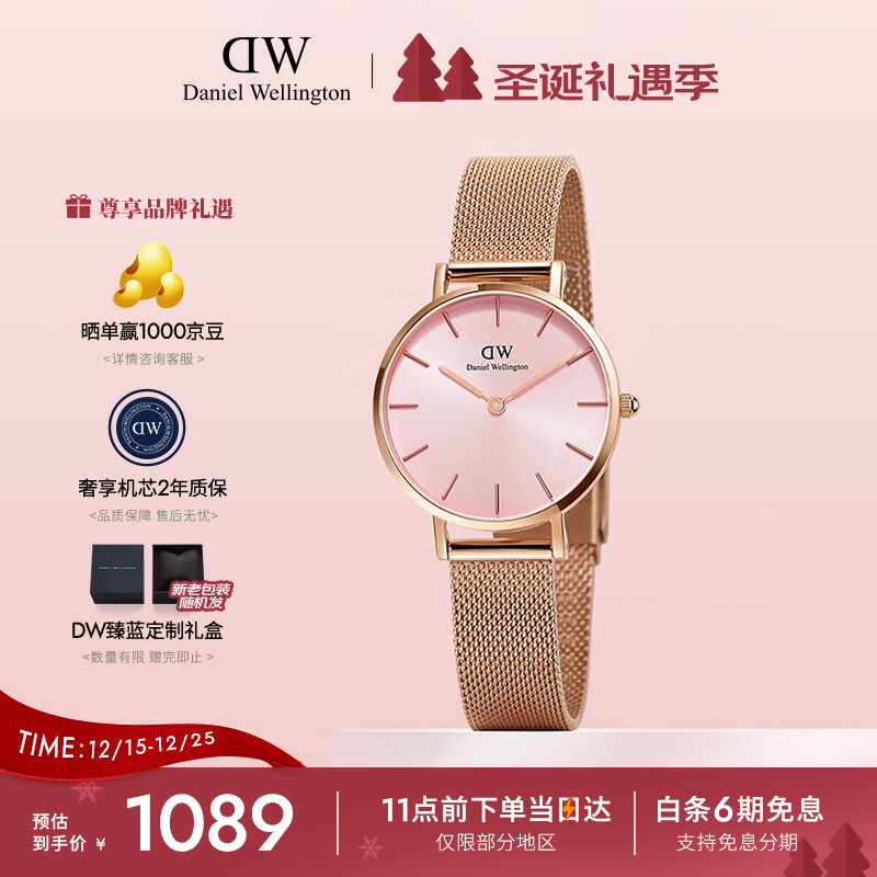 丹尼尔惠灵顿（DanielWellington）DW手表女欧美表简约钢带石英女士手表送女友节日礼物DW00100368