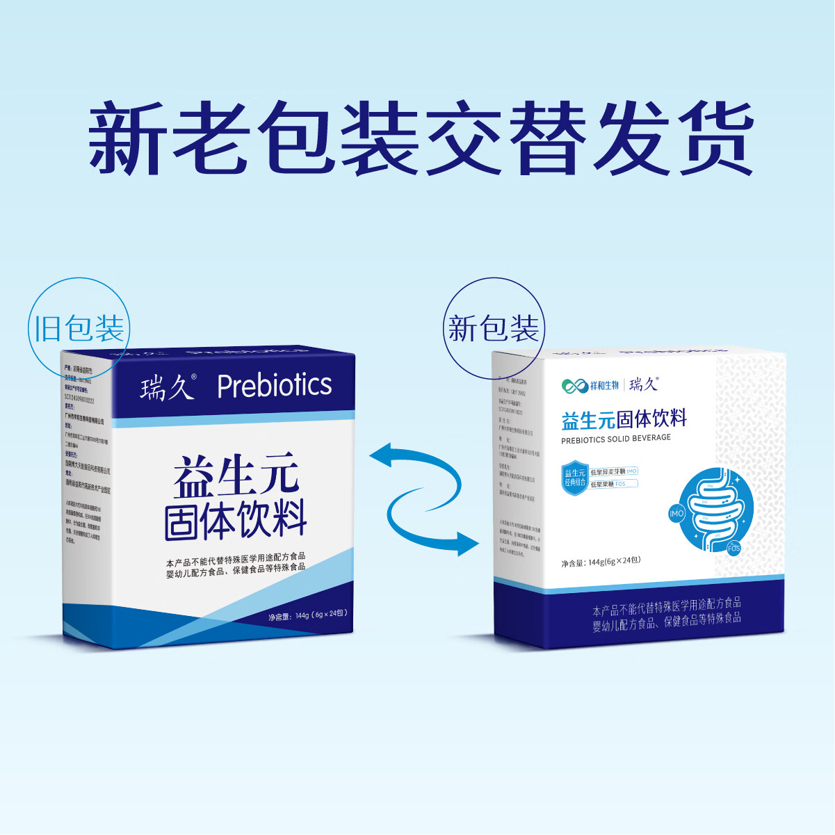 瑞久益生元低聚果糖补充膳食纤维增殖有益菌优化肠道环境无蔗糖添加 两盒48包（90%人选择）