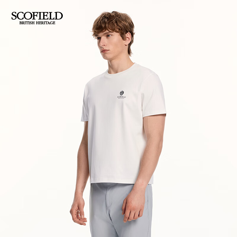 Scofield男装26年早春新品100%棉柔软透气宽松百搭短袖圆领T恤男 白色 M (170)