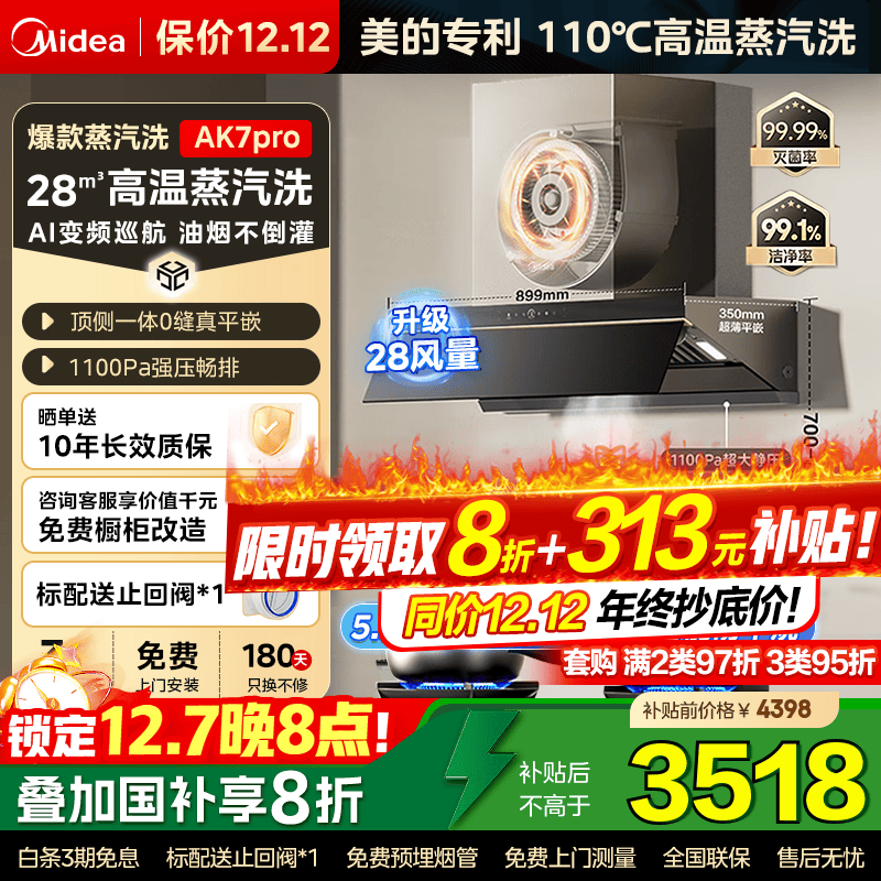 ģMideaϴAK7PRO̻28һ峬0ƽǶƽ̻ װQD52-Sʱ+ Ҳ20%