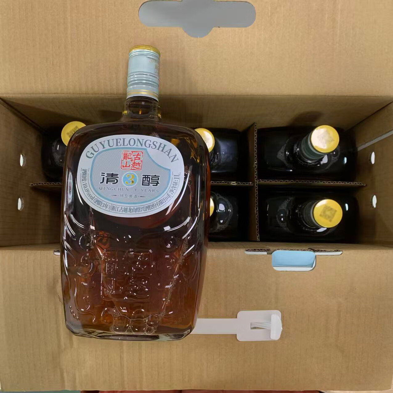 古越龙山正宗绍兴黄酒清醇三年陈酿老酒糯米酒 清醇3年 1L 6瓶 整箱装