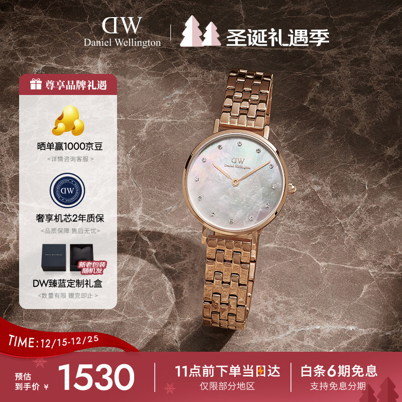 丹尼尔惠灵顿（DanielWellington）DW手表女简约时尚手表冰川白星辰手链流金表节日礼物DW00100613
