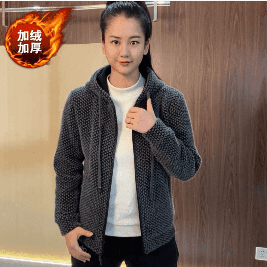 【轻奢专柜】冬季潮流时尚上衣休闲帅气百搭加绒保暖抗皱夹克外套 灰色加绒连帽 3XL 建议160-180斤