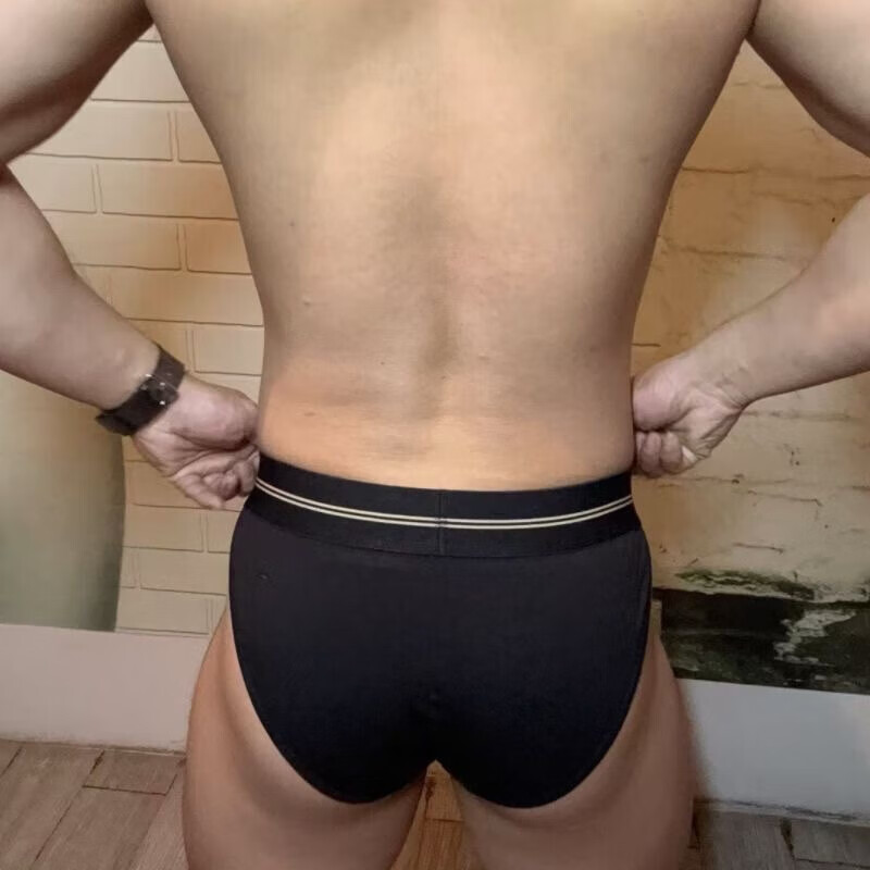 ORLVS男士内裤男低腰高叉三角内裤性感U凸舒适健身运动透气肌肉男 藕粉 1条 2XL