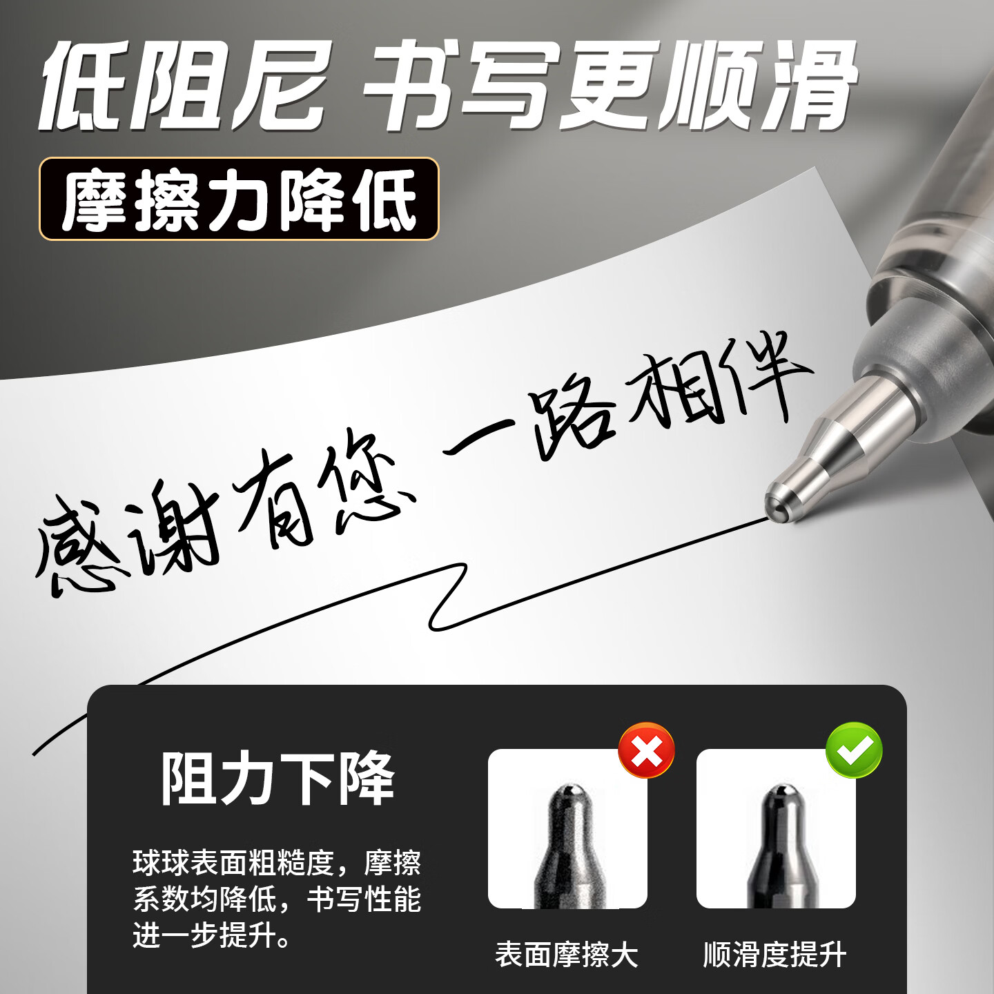 晨光（M&G）小金戒1008中性笔学生用考试碳素ST头黑色水性签字0.5mm按压式黑笔教师办公文具用品 【12支/盒】黑金-1008小金戒