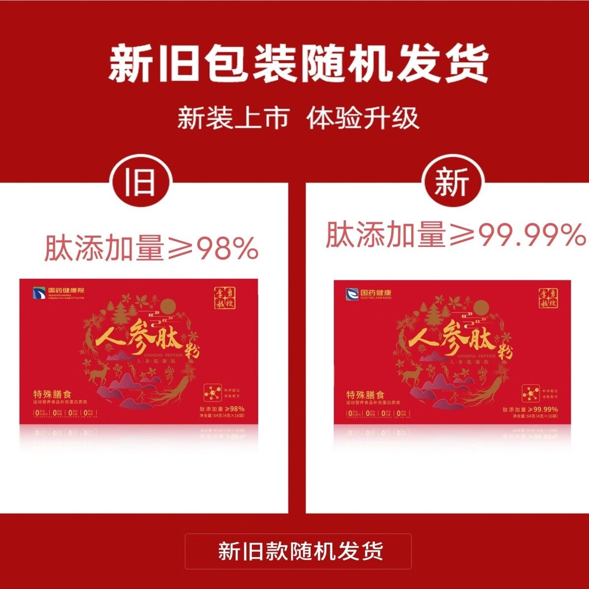 国药人参肽粉李勇教授国药集团肽谷肽上饮低聚粉正品防伪方官送礼 新【李勇教授】人参肽粉 64g*1盒