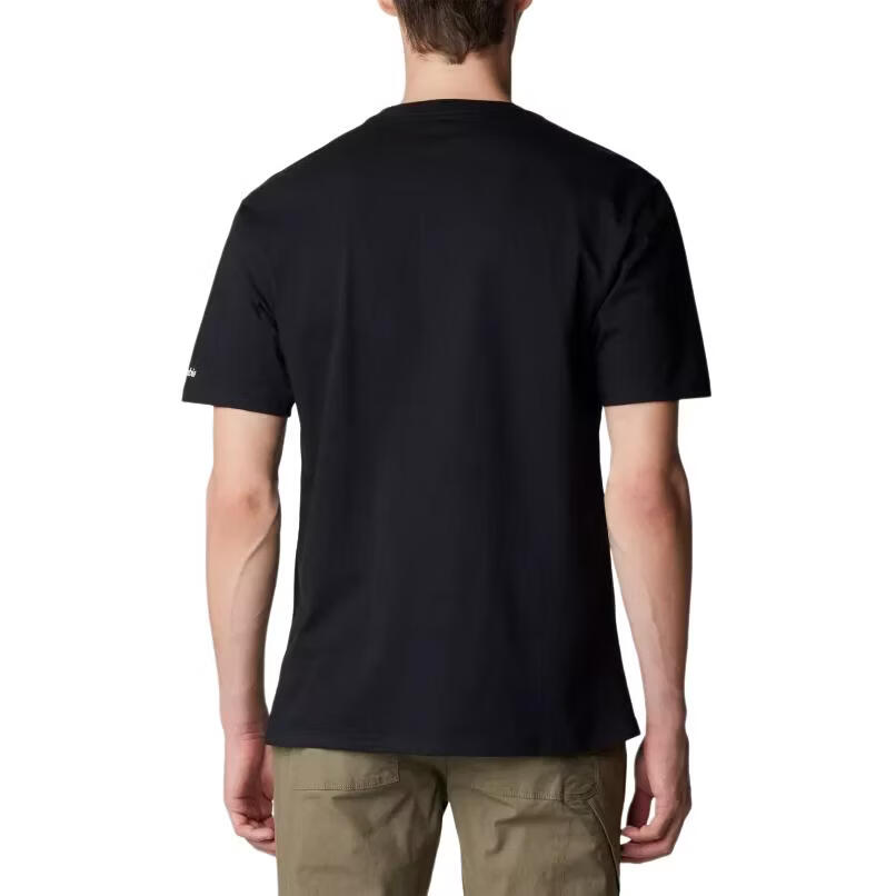 哥伦比亚（Columbia）字母Logo印花运动休闲圆领短袖T恤男款黑色 黑色 M