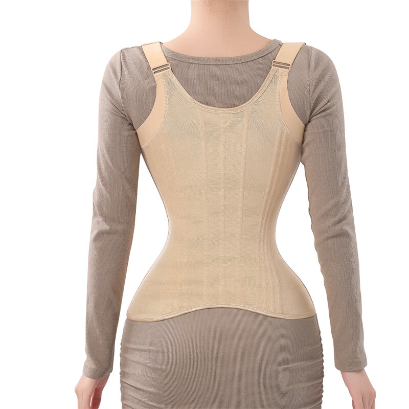 MISTHIN【一秒塑身】束腰收腹带塑身衣收腹收小肚子束腰带女塑形束身衣 杏色 S (102-116斤) 束腰+纠背