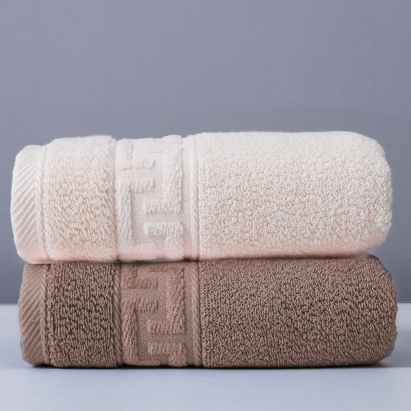 京阪棉屋5A抗菌长绒棉纯棉加厚成人毛巾柔软吸水洗澡浴巾不易掉毛酒店毛巾 抗菌长绒棉面巾-米白色+深咖色 2条 京东折扣/优惠券