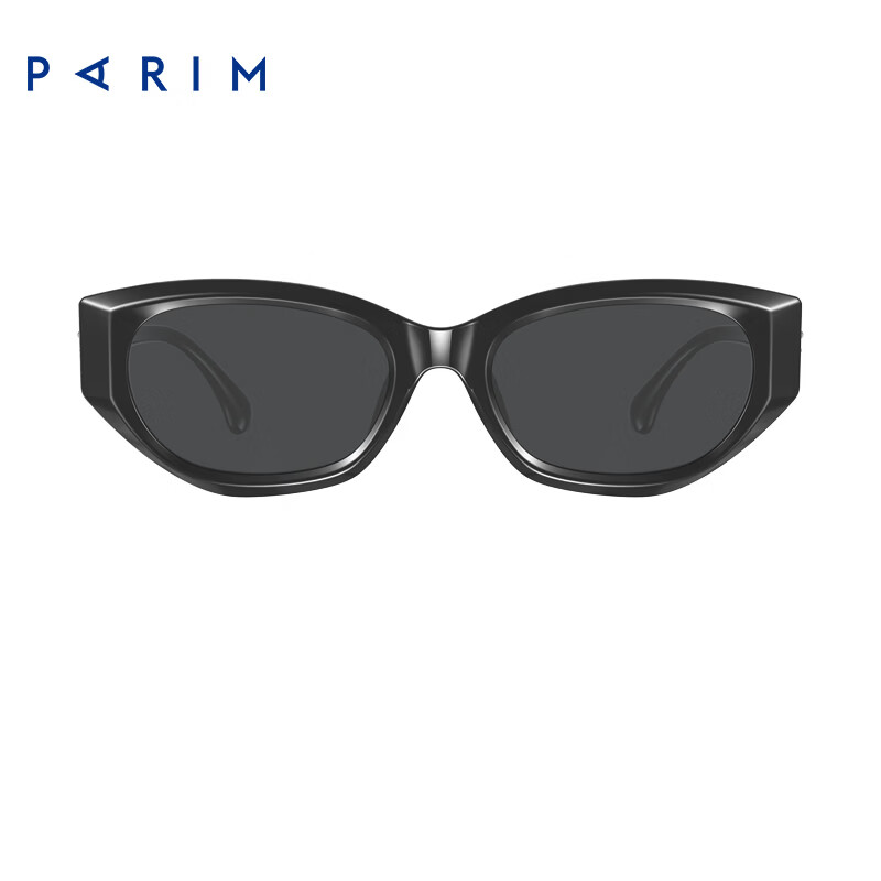 派丽蒙（PARIM）田栩宁同款猫眼墨镜女复古大脸偏光防紫外线眼镜男款74019逆行者 B1PR 黑色-黑色-深灰