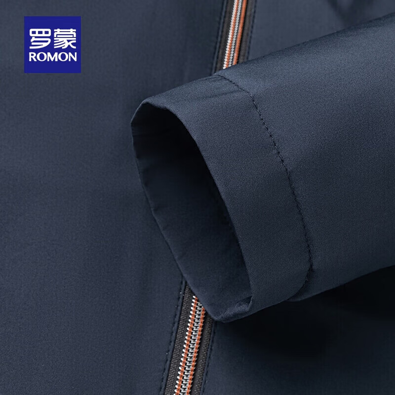 罗蒙轻暖时尚连帽棉服2025秋冬新款中青年加厚保暖防寒外套男爸爸装 藏青 M 170