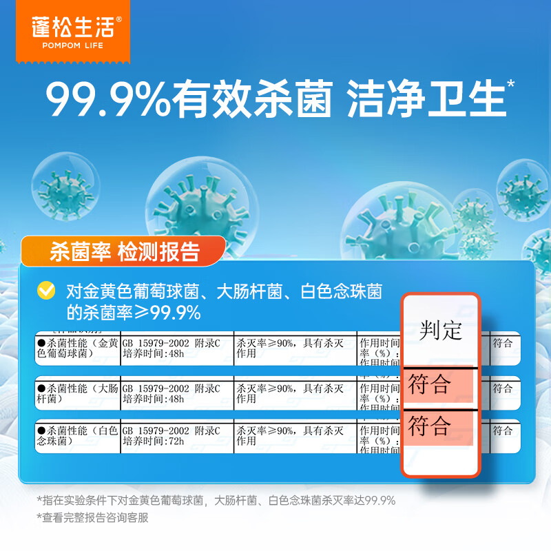 蓬松生活厨房湿巾去油污清洁 50抽*3包