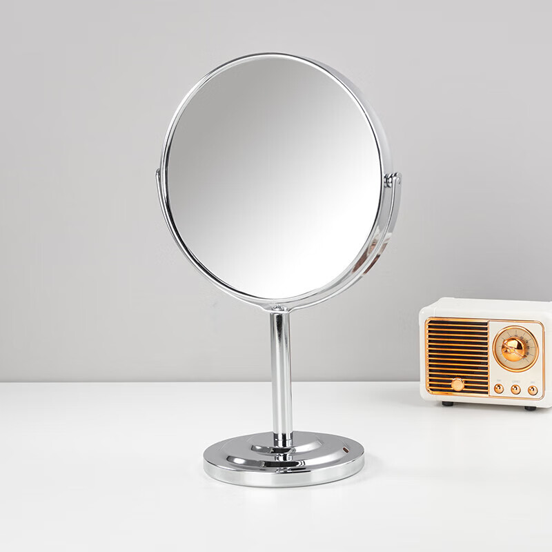 GERTHRON德国镜子360度旋转高清双面台式化妆镜一面正常一面放大宿舍梳妆 圆形【6寸】镜面14.5cm 德制双面镜 360°旋转