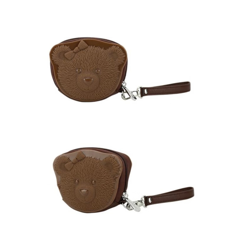 ADAMO蝴蝶熊手拿包迷你化妆包儿童零钱包耳机车钥匙小包包3D立体包包 深蓝色