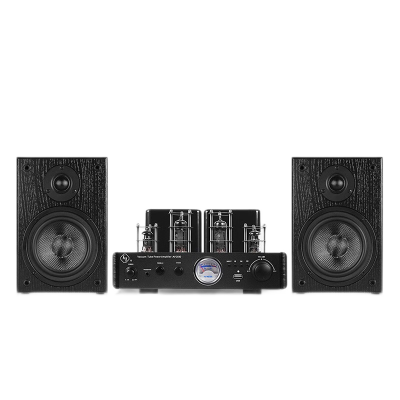豪韻AV-2030R藍(lán)牙電子管膽機(jī)功放機(jī)發(fā)燒級(jí)專業(yè)功率放大器音樂播放器功放 AV-2030R黑色+SP-X2音箱