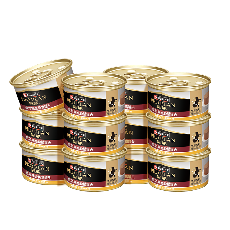 冠能成年期猫罐头含鸡肉85g*12罐慕斯主食罐湿粮零食京东自营