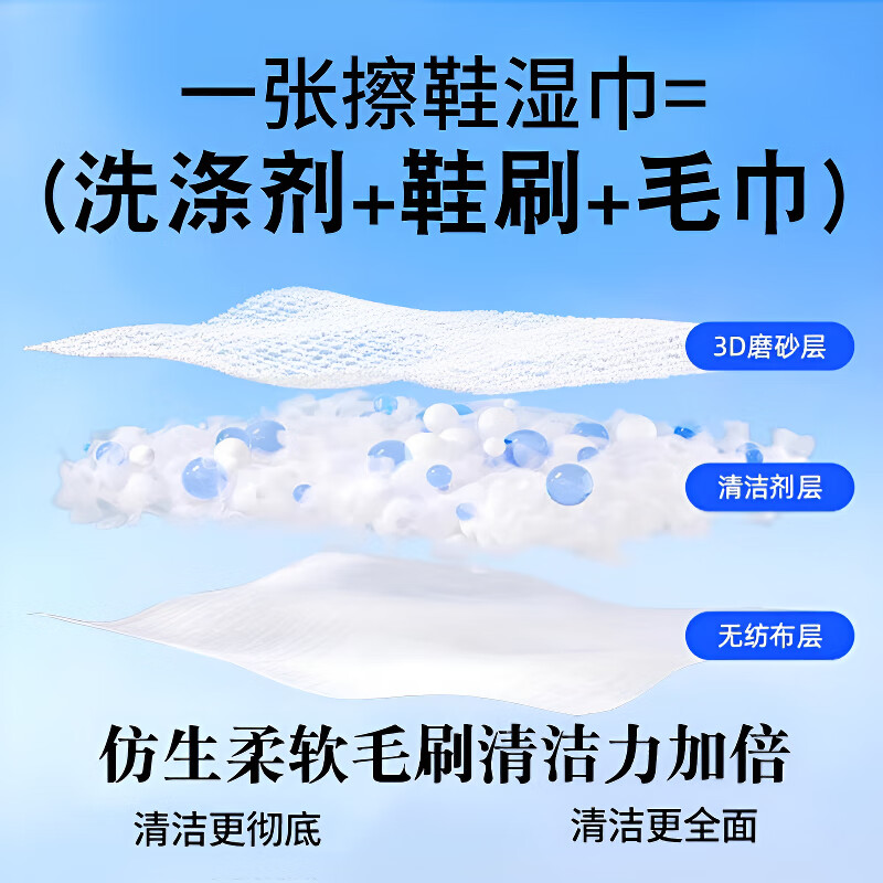 ZYUO日本一次性小白鞋擦鞋湿巾球鞋清洁去污擦鞋湿纸巾运动鞋免水洗 一盒【体验装】