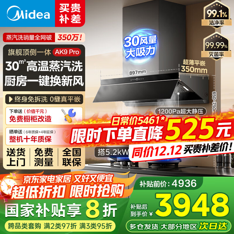 ڲģMideaϴAK9pro̻ó30һŷʽ˫ǻƵ̻̻ 3999Ԫ30װؼװ 3948.8Ԫ()